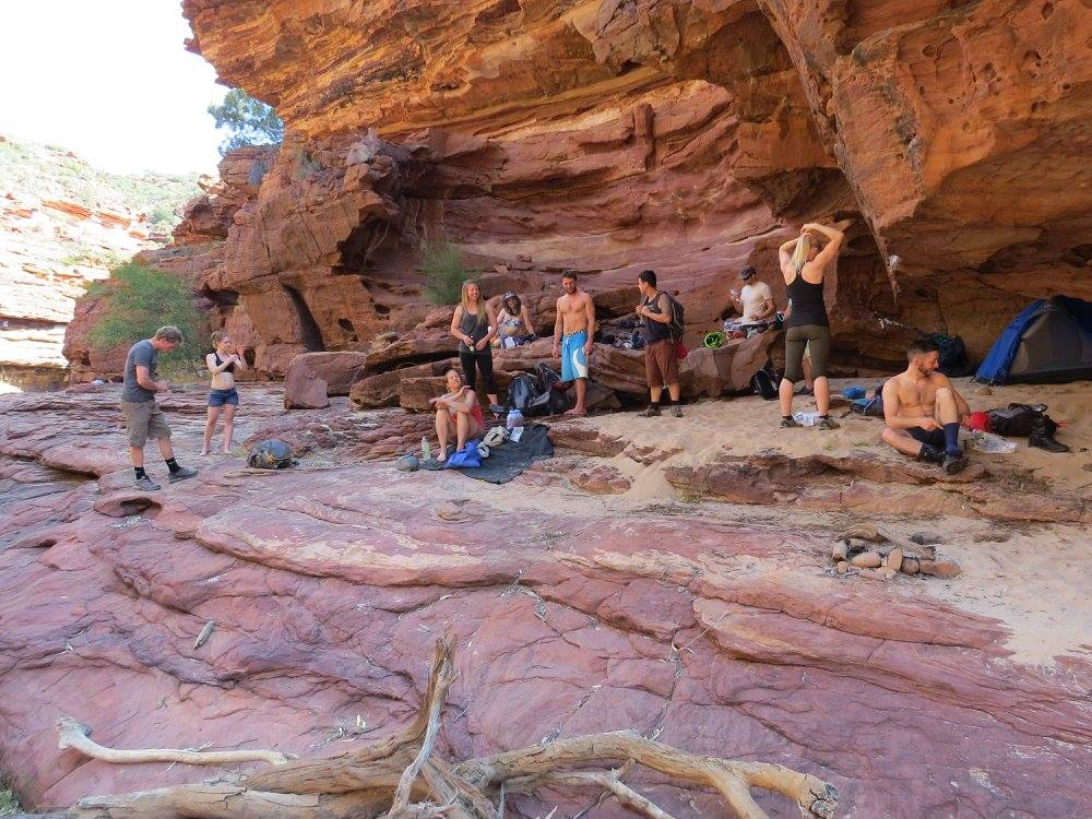 Chilling in the shade after a good session of Deep Water Soloing for